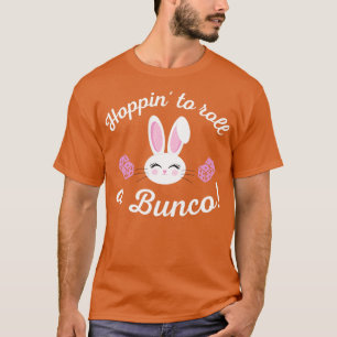 Camiseta Páscoa Bunco Hoppin para Rolar um Bunco Dice Bunny