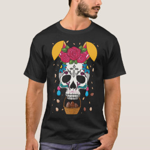 Camiseta Páscoa Bunny Flower Dia De Los Muertos Happy Easte