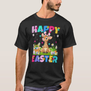 Camiseta Páscoa Bunny Giraffe do Felz pascoa Giraffe doming