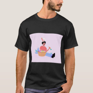 Camiseta Páscoa Bunny Joy Impressão Tee