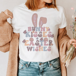 Camiseta Páscoa Bunny Kisses Retro Floral