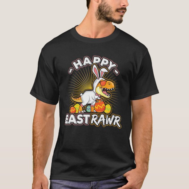 Camiseta Páscoa Bunny T Rex Dinosaur Egg Funny 2022 Happy E (Frente)
