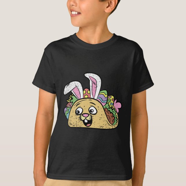 Camiseta Páscoa Bunny Taco Engraçado Comida Mexicana Caça O (Frente)