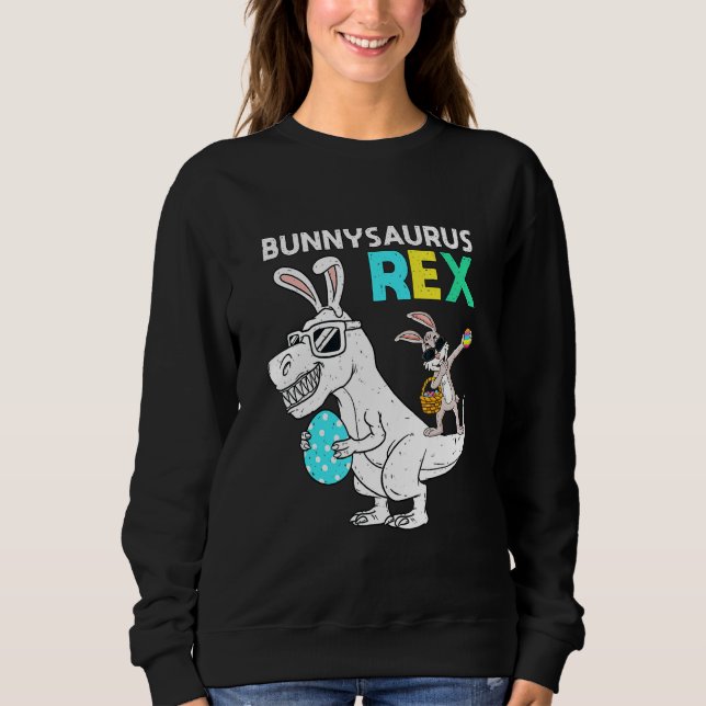 Camiseta Páscoa Bunnysaurus T Rex Dino Dabbing Rabbit Boys (Frente)