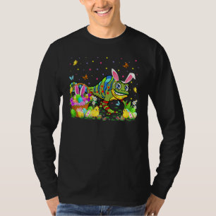 Camiseta Páscoa Camaleão Coelhinho de Caça ao Ovo Camaleão 