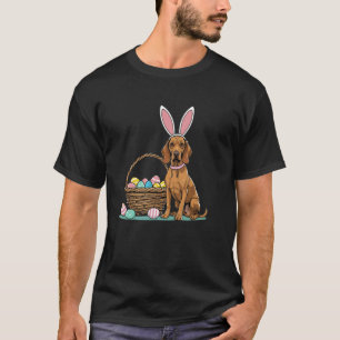 Camiseta Páscoa, cão Vizsla húngaro, com coelho da Páscoa