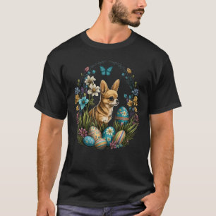 Camiseta Páscoa Chihuahua Bunny Eggs Dog na Páscoa Chihuahu