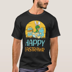 Camiseta Páscoa Coelhinha Dinossauro Rex Ovos Garotos Rapar