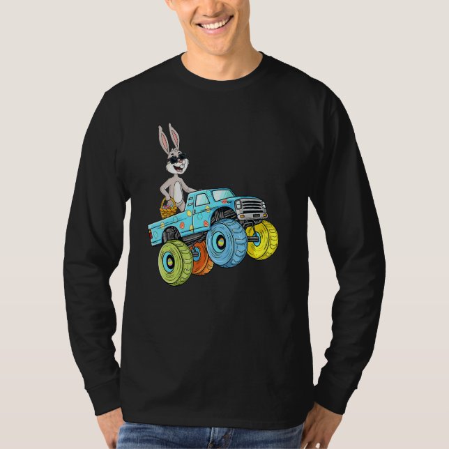 Camiseta Páscoa Coelho Andando Monstrando Garota Engraçada (Frente)