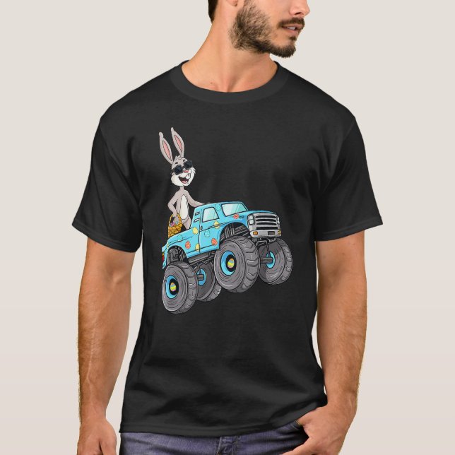 Camiseta Páscoa Coelho Andando Monstros Garotas (Frente)
