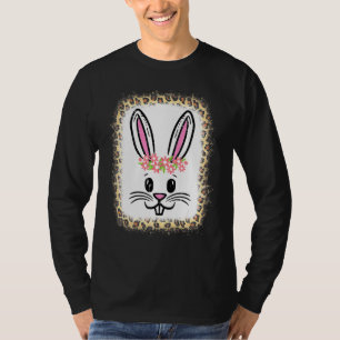 Camiseta Páscoa Coelho Coelho Coelhinho Rosto Flores Menina