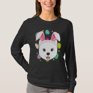 Camiseta Páscoa Coelho de Ovo Samoyed Cachorro Sund Páscoa