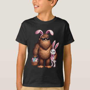 Camiseta Páscoa Coelho Sasquatch Pé Grande Ovos Retrô Homen