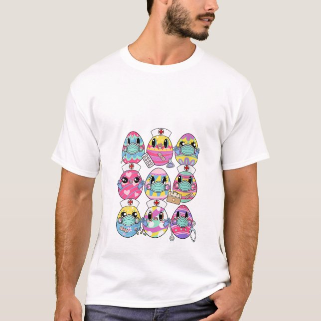 Camiseta Páscoa Colorida de Ovos Coelhinhos (Frente)