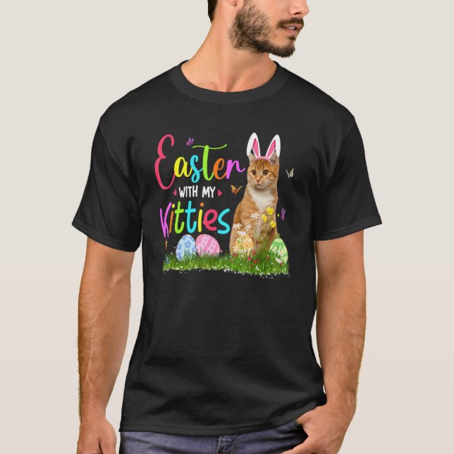 Camiseta Páscoa Com Meus Gatinhos Gatinhos Coelhinhos E (Frente)