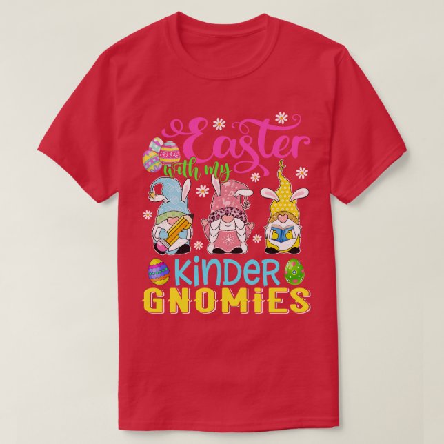Camiseta Páscoa Com Os Meus Bonecos Gnomies Engraçado Profe (Frente do Design)