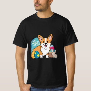 Camiseta Páscoa Corgi Cachorro Estilo de Cartoon Cachorro 