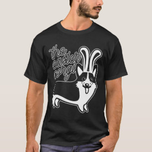 Camiseta Páscoa Corgi Páscoa Boinas Meninas Crianças Mul