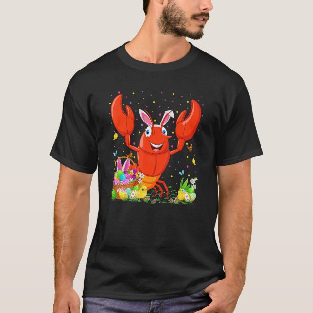 Camiseta Páscoa Crawfish Bunny Ovo Caça Crawfish Páscoa (Frente)