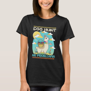 Camiseta Páscoa Cristã de Egg Hunt Lama