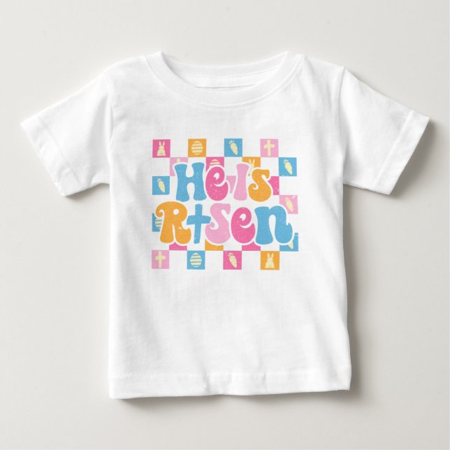 Camiseta Páscoa Cristã Xadrez Ele Ressuscitou (Frente)