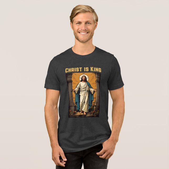 Camiseta Páscoa Cristo é o Rei Presente Cristão (Frente Completa)