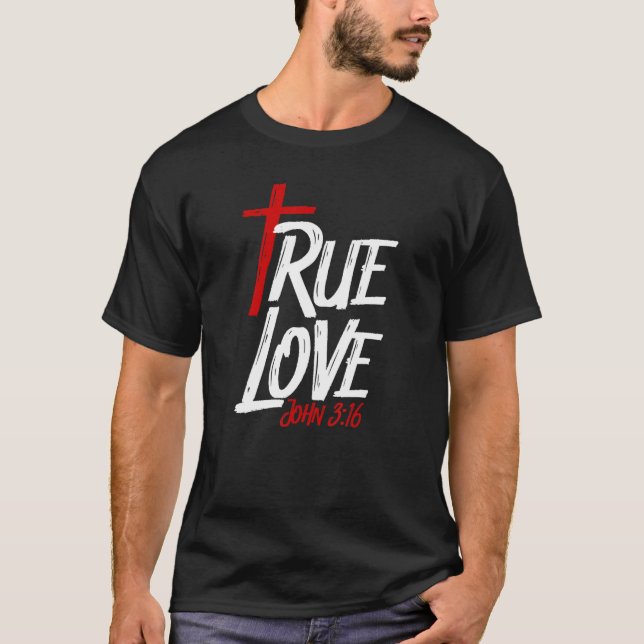 Camiseta Páscoa da Cruz Vermelha do Amor Verdadeiro (Frente)