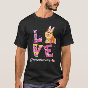 Camiseta Páscoa de amor, coelhinho da Pomerânia, ouve sopro