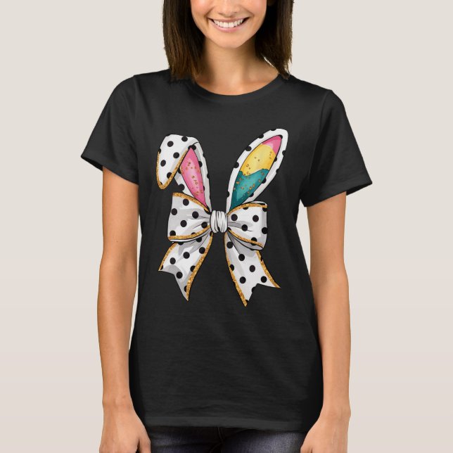 Camiseta Páscoa de Arco Whimesl Orelha Bolinhas domingo (Frente)