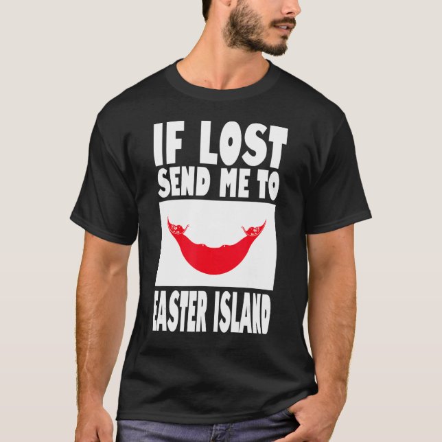 Camiseta Páscoa de Bandeira da Ilha Design Se perdido me ma (Frente)
