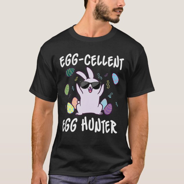 Camiseta Páscoa De Caça De Ovos Com Gelente De Ovos Engraça (Frente)