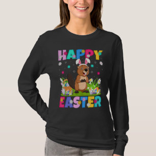 Camiseta Páscoa de castores de coelho de Felz pascoa de cas
