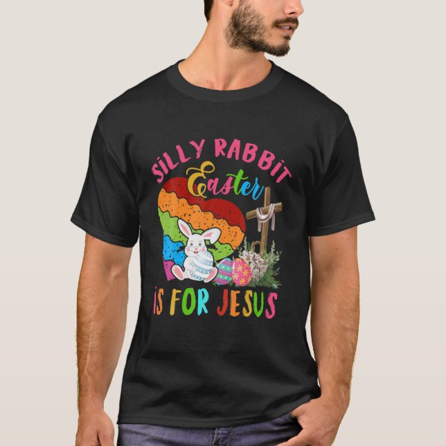 Camiseta Páscoa De Coelho bobo É Para Jesus Páscoa Coelhinh (Frente)
