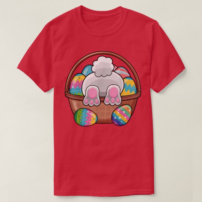 Camiseta Páscoa de coelho da Páscoa Ovos de coelho Dia da C (Frente do Design)