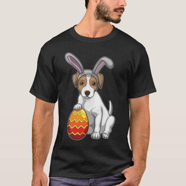Camiseta Páscoa de coelho de cão ovo de páscoa (Frente)
