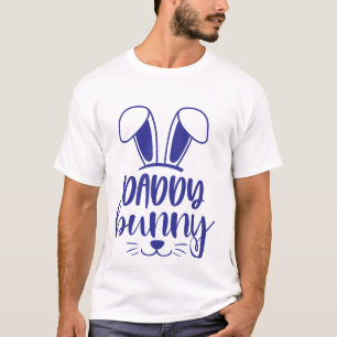 Camiseta Páscoa de coelho Pai azul