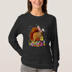 Camiseta Páscoa de esquilo bonito Dia coelho Ovos Páscoas