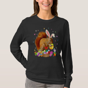 Camiseta Páscoa de esquilo bonito Dia coelho Ovos Páscoas