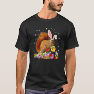 Camiseta Páscoa de esquilo bonito Dia coelho Ovos Páscoas