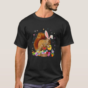 Camiseta Páscoa de esquilo bonito Dia coelho Ovos Páscoas