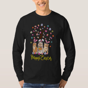 Camiseta Páscoa de Gato Figurino Três Gatinho Gatinho Vesti