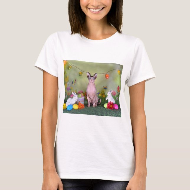 Camiseta Páscoa de Gatos Esphynx (Frente)