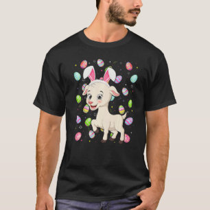 Camiseta Páscoa de Goat Bunny Easter Egg Funny Goat domingo