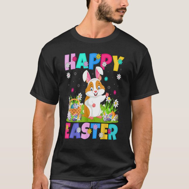 Camiseta Páscoa de Hamster Felz pascoa Bunny Hamster Doming (Frente)