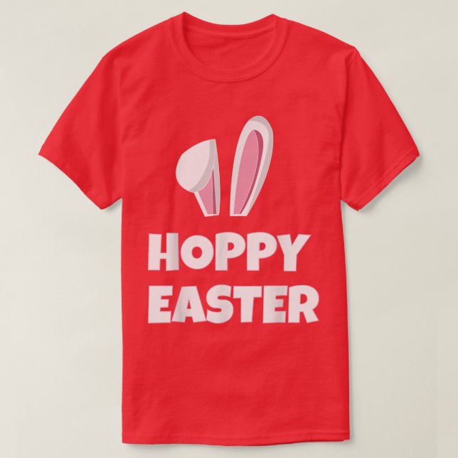 Camiseta Páscoa De Hoppy Com Orelhas De Coelhinho  (Frente do Design)