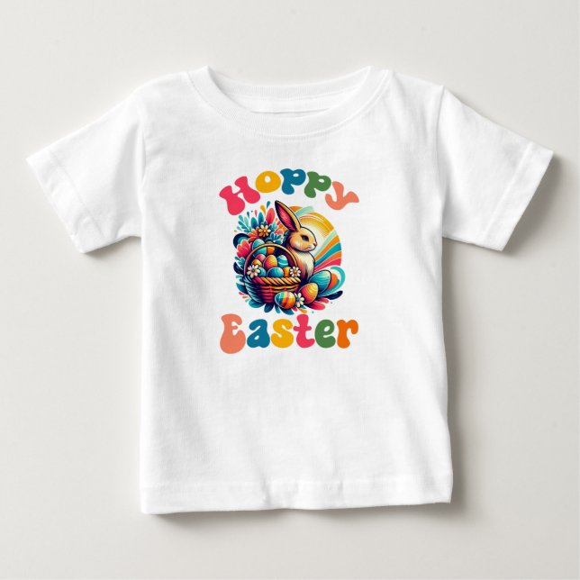 Camiseta Páscoa De Hoppy, Ovos De Páscoa Bonitos (Frente)