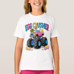 Camiseta Páscoa de monstro do triturador de ovos rosa