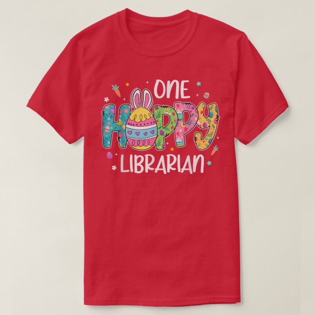 Camiseta Páscoa de Páscoa de Ovo de Um Hobby Bibliotecário  (Frente do Design)