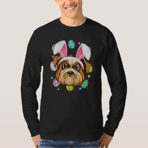 Camiseta Páscoa de rosto do cão-mouro coelho-do-mar