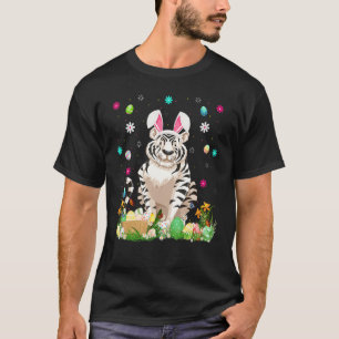 Camiseta Páscoa de Tigre Branco Engraçado no Ovo da Páscoa